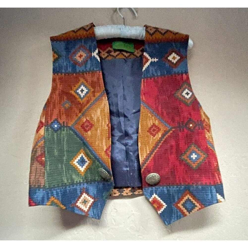 Vintage Wraps Women's Colorful Southwest Western Open Vest Lightweight